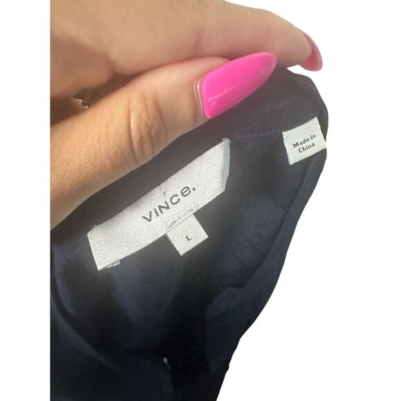 VINCE Womens Navy Blue Peasant Top Size Large - Picture 8 of 8